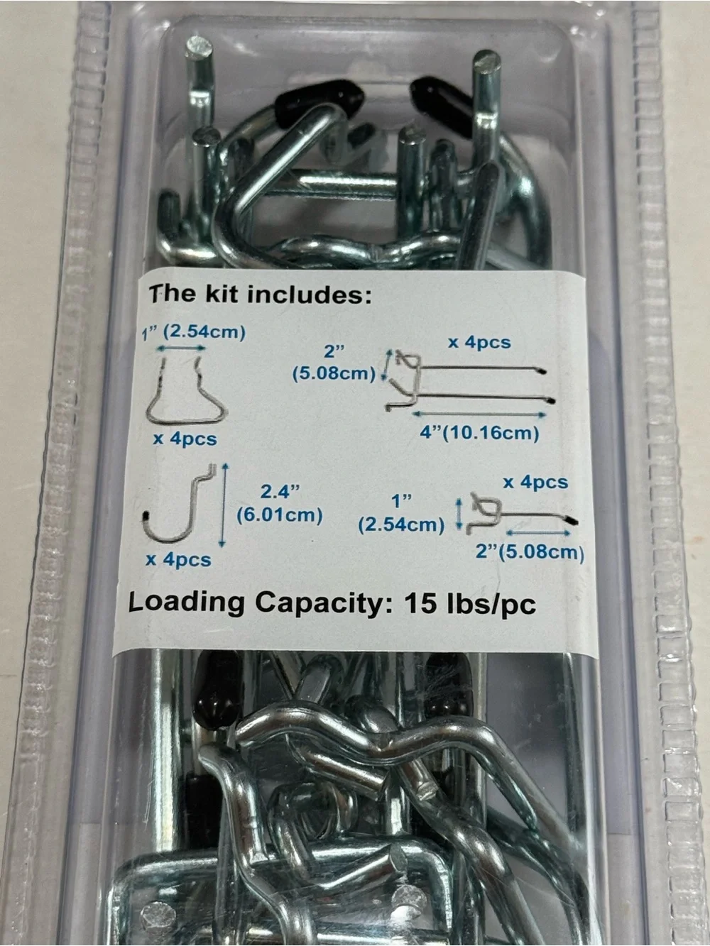 brightroom Silver Pegboard Hook Set - 16 Count